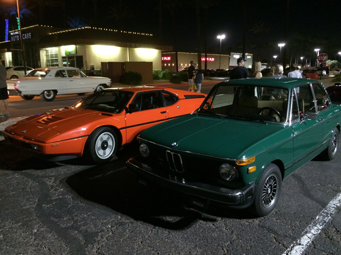 red and green bmws 